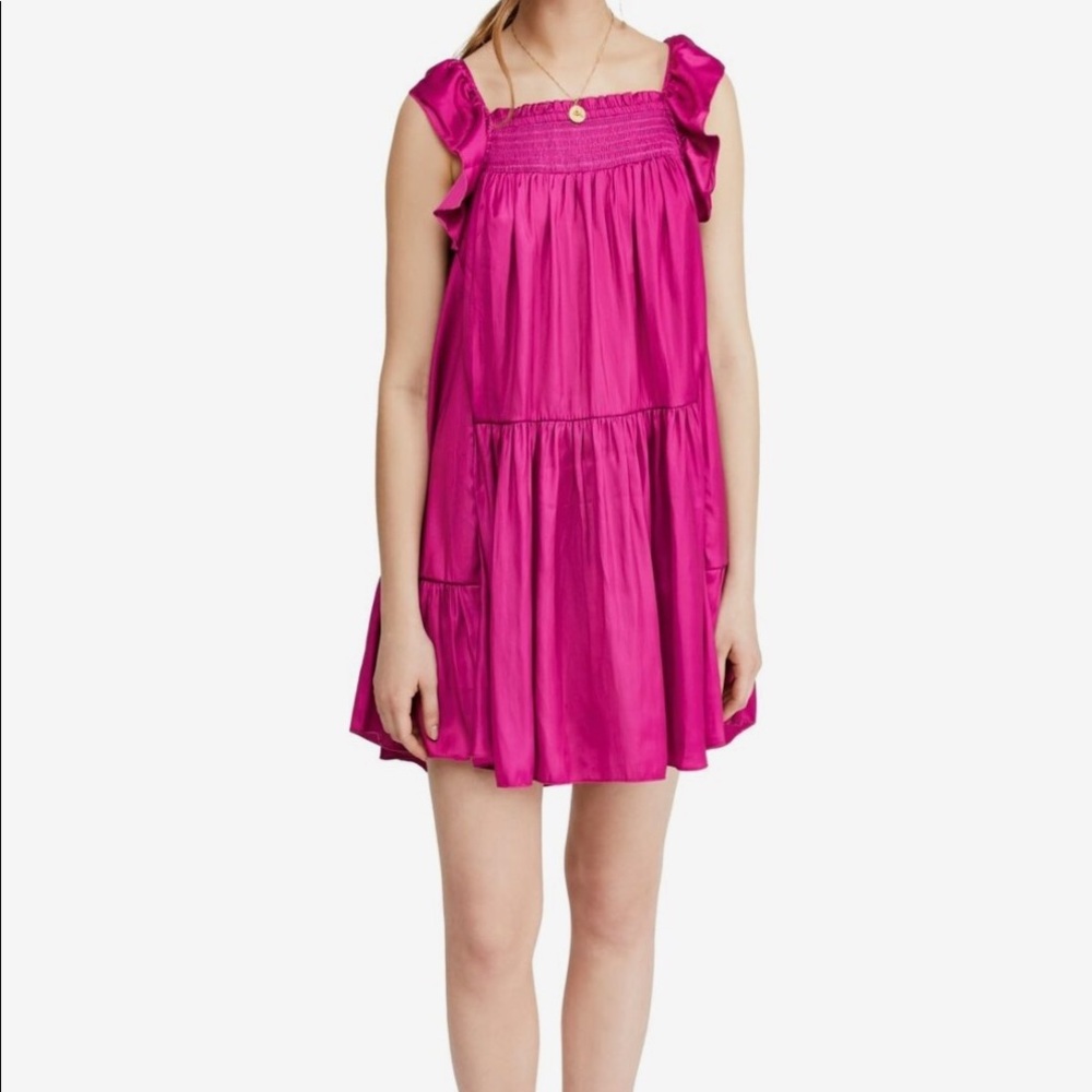 Free people bright pink sleeveless tunic